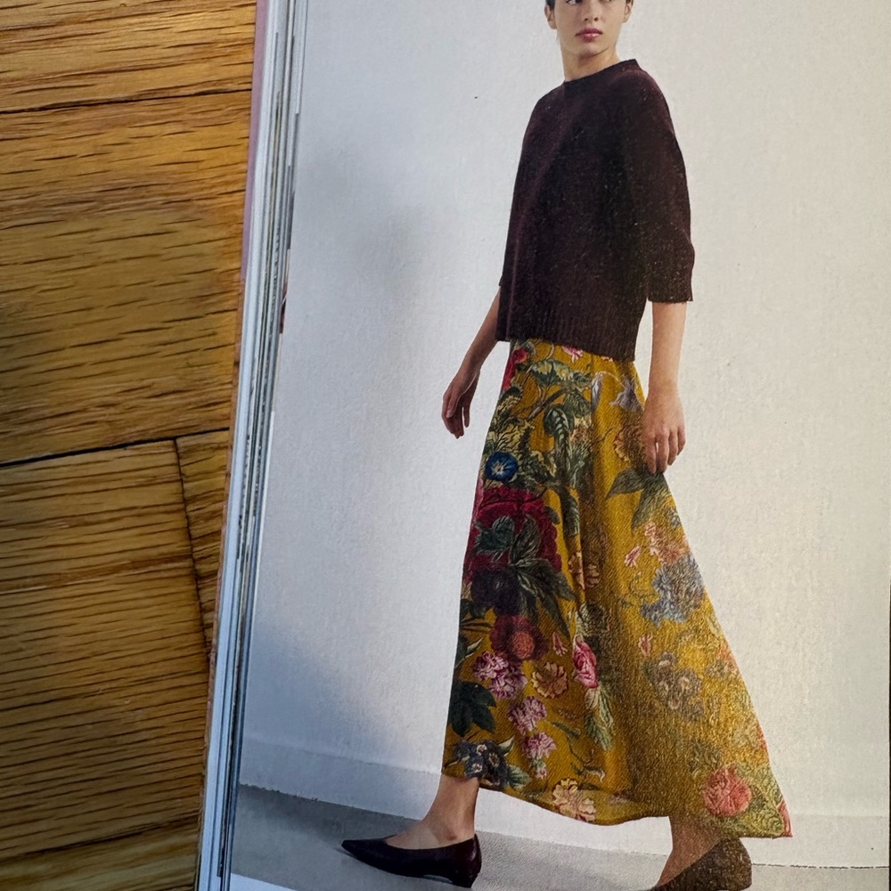 Anthropologie A-Line Skirt with Bold Floral Design - Picture 2 of 6